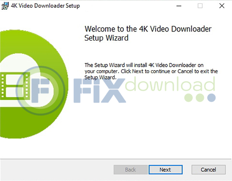Welcome window of 4K Video Downloader installer on Windows