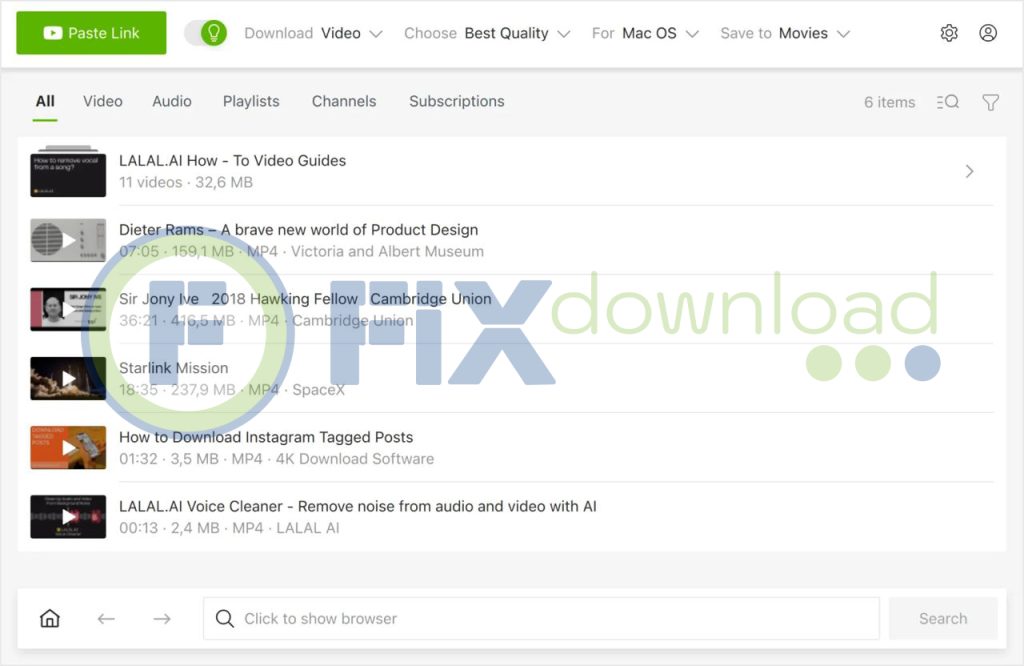 Main window of 4K Video Downloader after launch