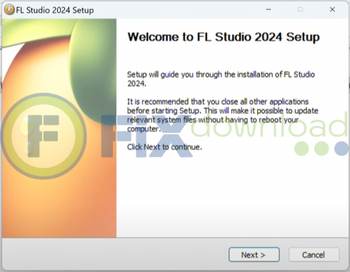 Welcome window of FL Studio installer on Windows