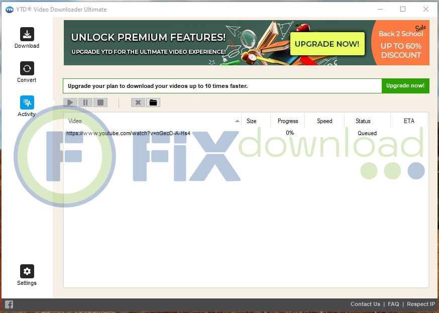 Main window of YTD Video Downloader after launch