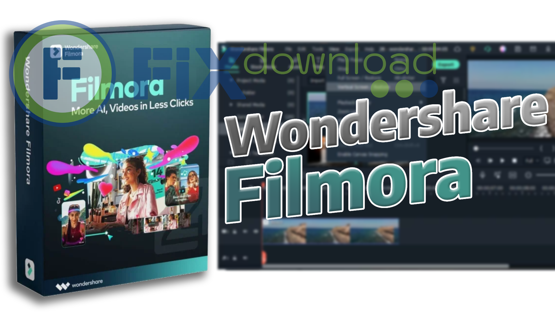 Cover image for the article about downloading and installing Filmora video editor on Windows from FixDownload.com