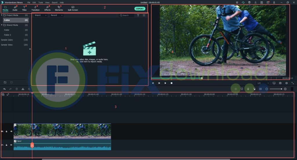 Video editing process in Wondershare Filmora software