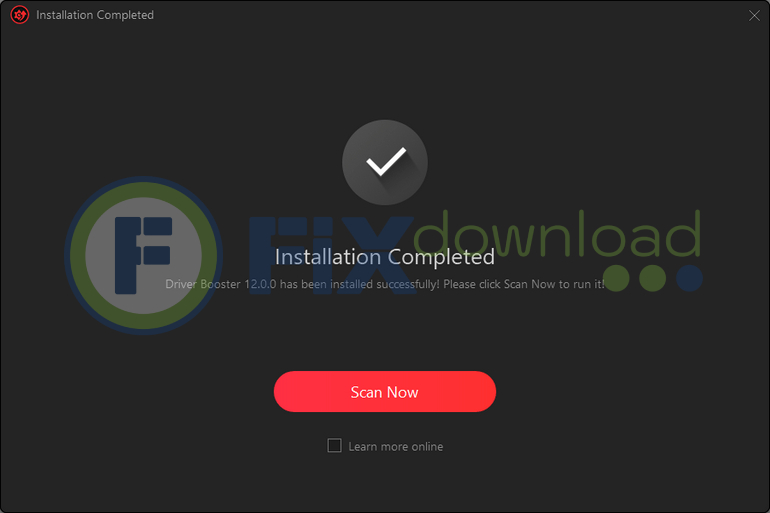 Finish window of Driver Booster Pro installation wizard