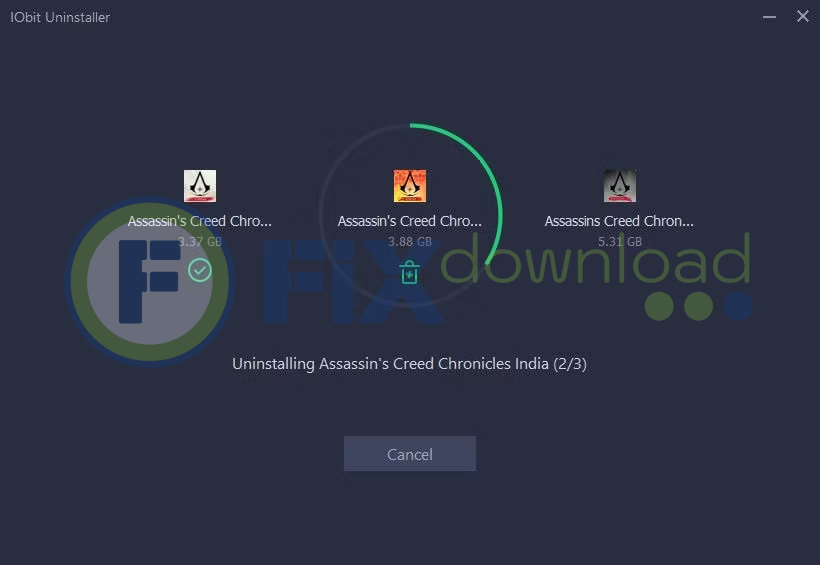 Program removal process in IObit Uninstaller Pro