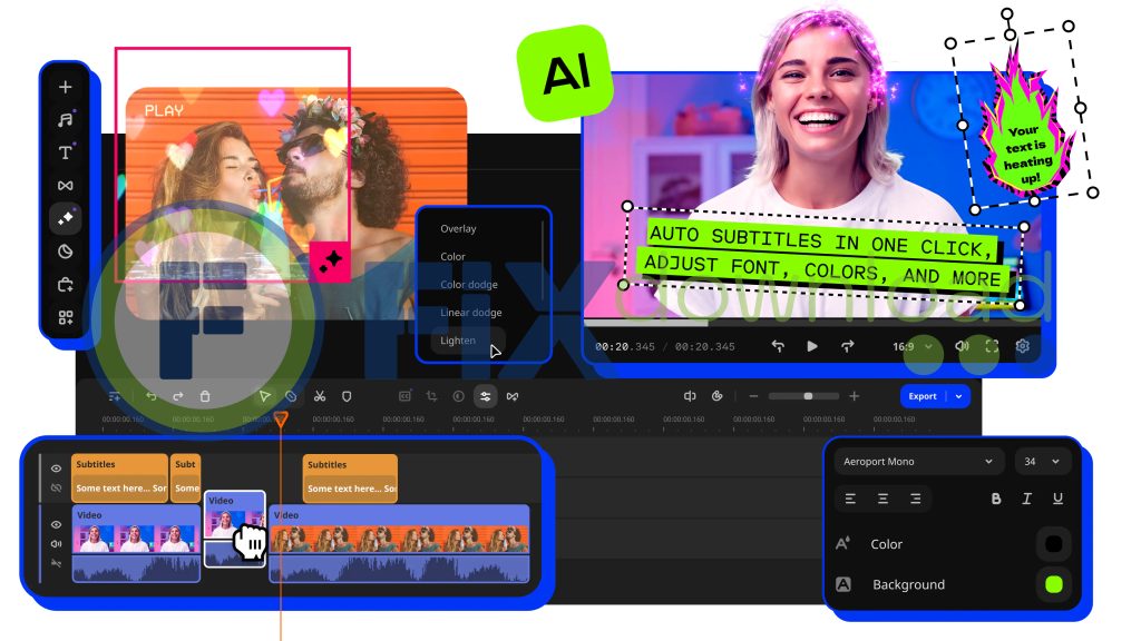 Set of features available in Movavi Video Editor interface