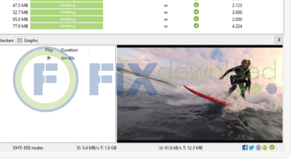 Mini video player for watching videos in uTorrent Pro