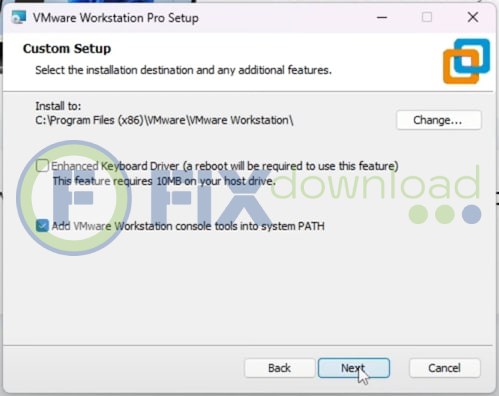 Welcome window of VMware Workstation Pro installer on Windows