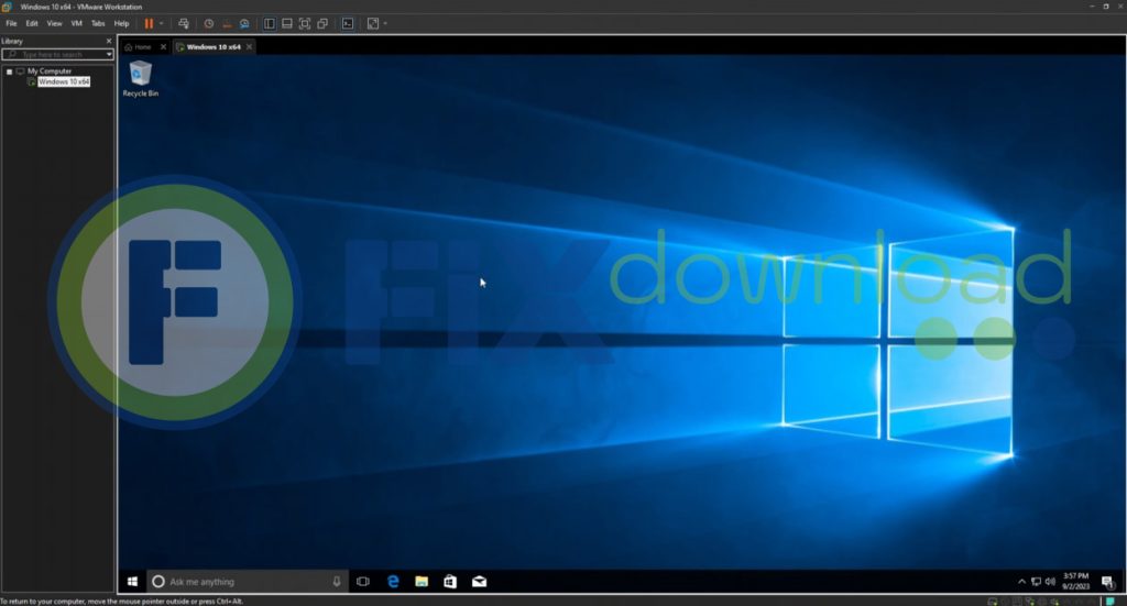 Virtual desktop environment in VMware Workstation Pro