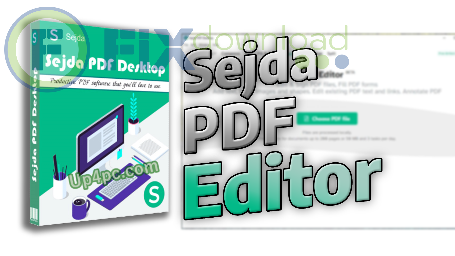 Cover image for the article about downloading and installing Sejda PDF Editor on Windows from FixDownload.com