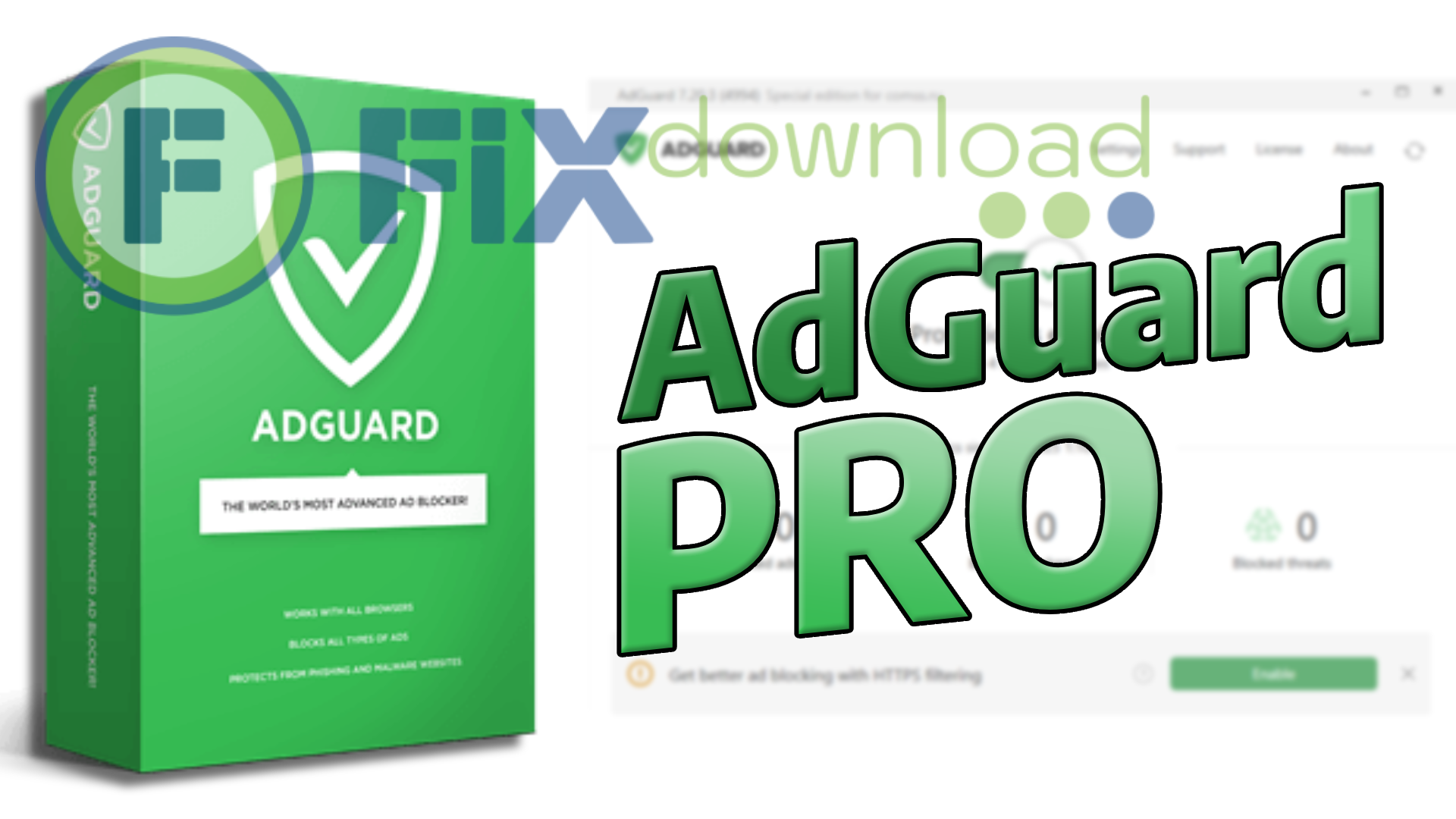 Cover image for the article about downloading and installing AdGuard Pro on Windows from FixDownload.com