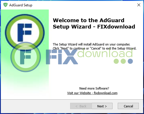 Welcome window of AdGuard Pro installer on Windows