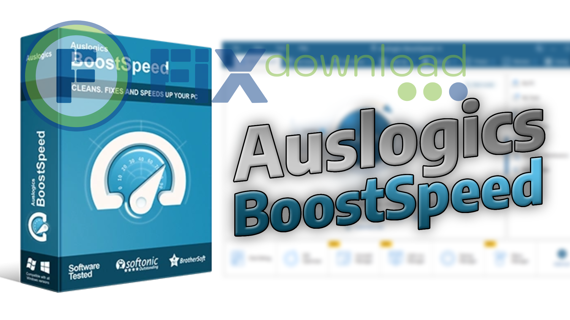 Cover image for the article about downloading and installing Auslogics BoostSpeed on Windows from FixDownload.com