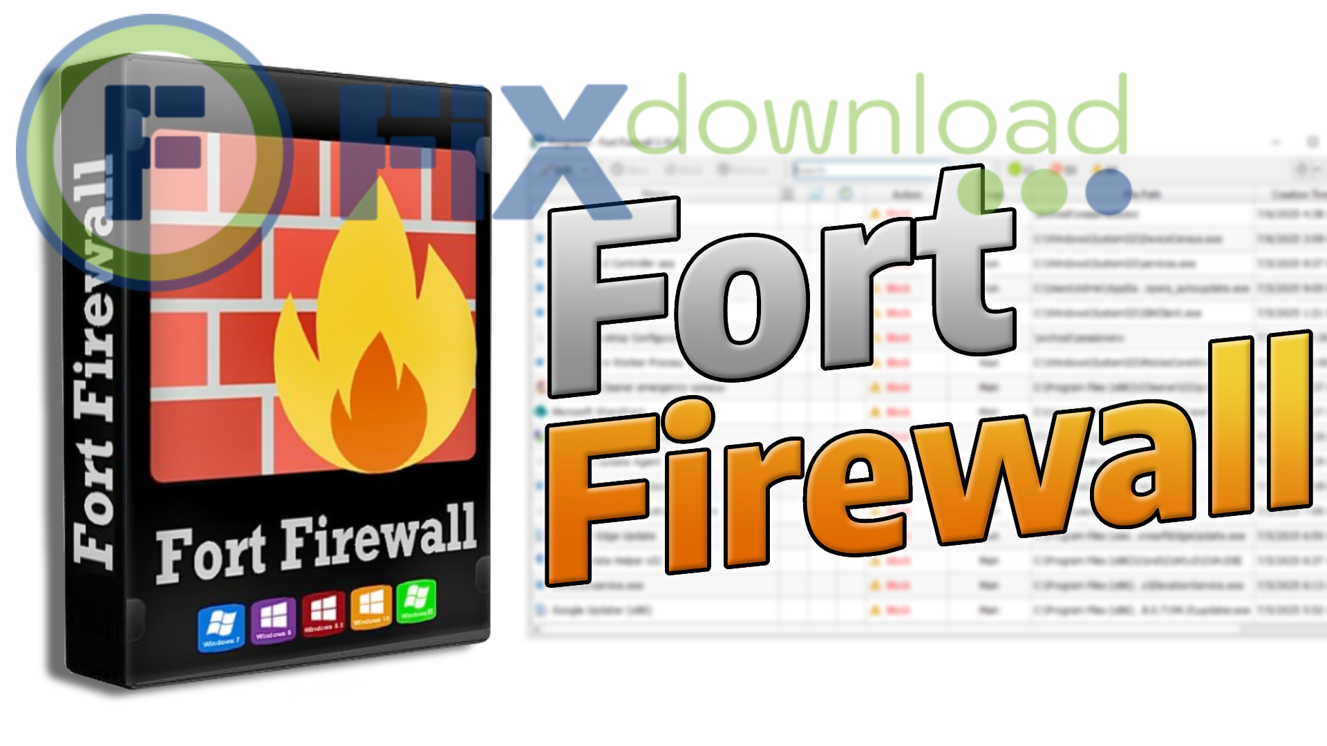Cover image for the article about downloading and installing FORT Firewall on Windows from FixDownload.com