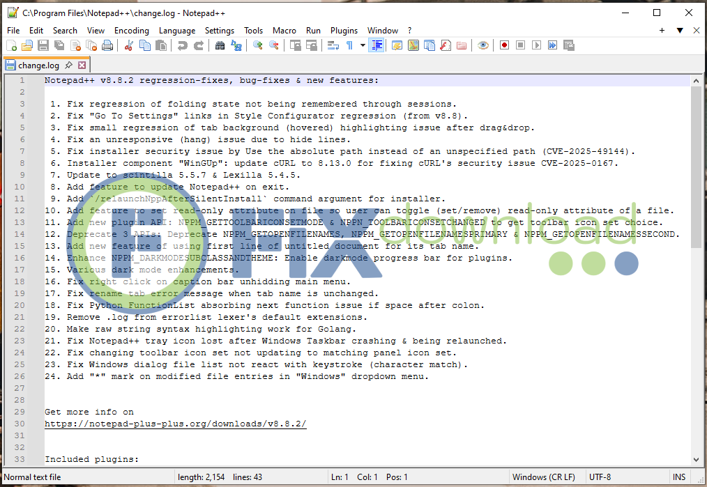 Main window of Notepad++ after launch