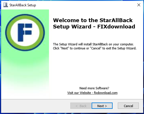 Welcome window of StartAllBack installer on Windows