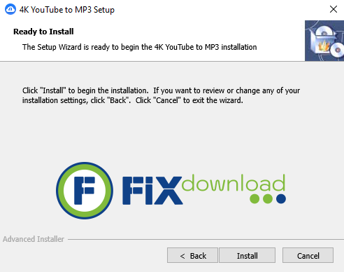Welcome window of 4K YouTube To MP3 installer on Windows