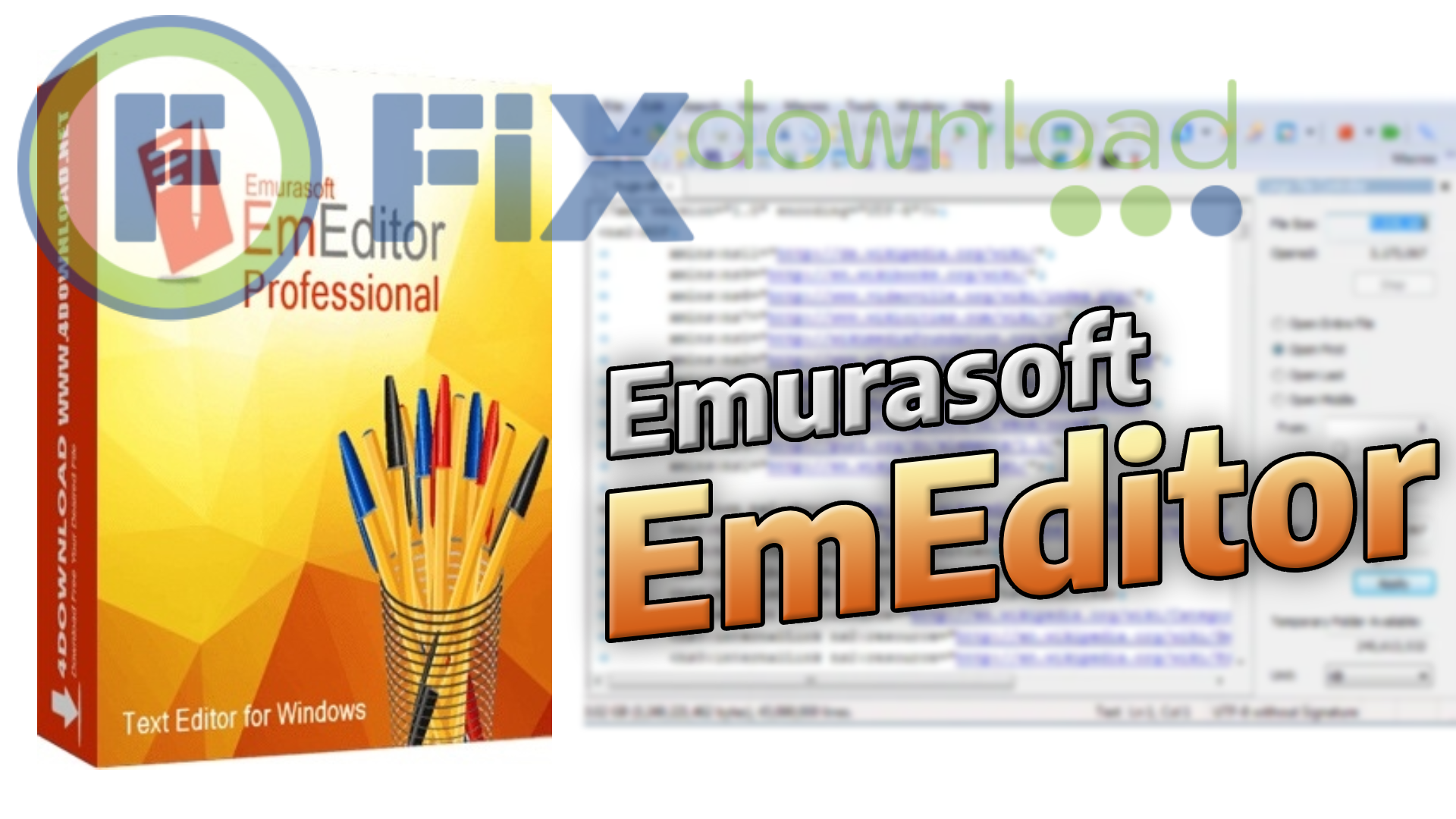 Cover image for the article about downloading and installing EmEditor on Windows from FixDownload.com