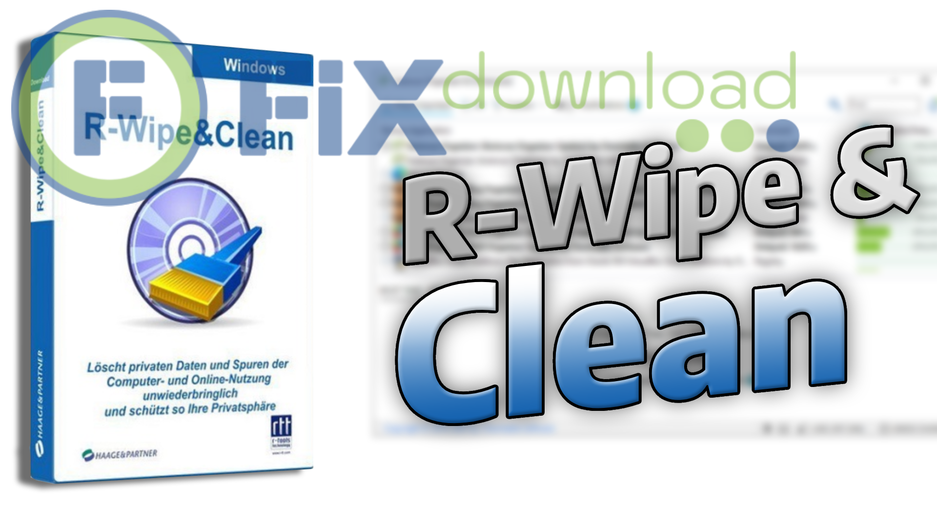 Cover image for the article about downloading and installing R-Wipe & Clean on Windows from FixDownload.com