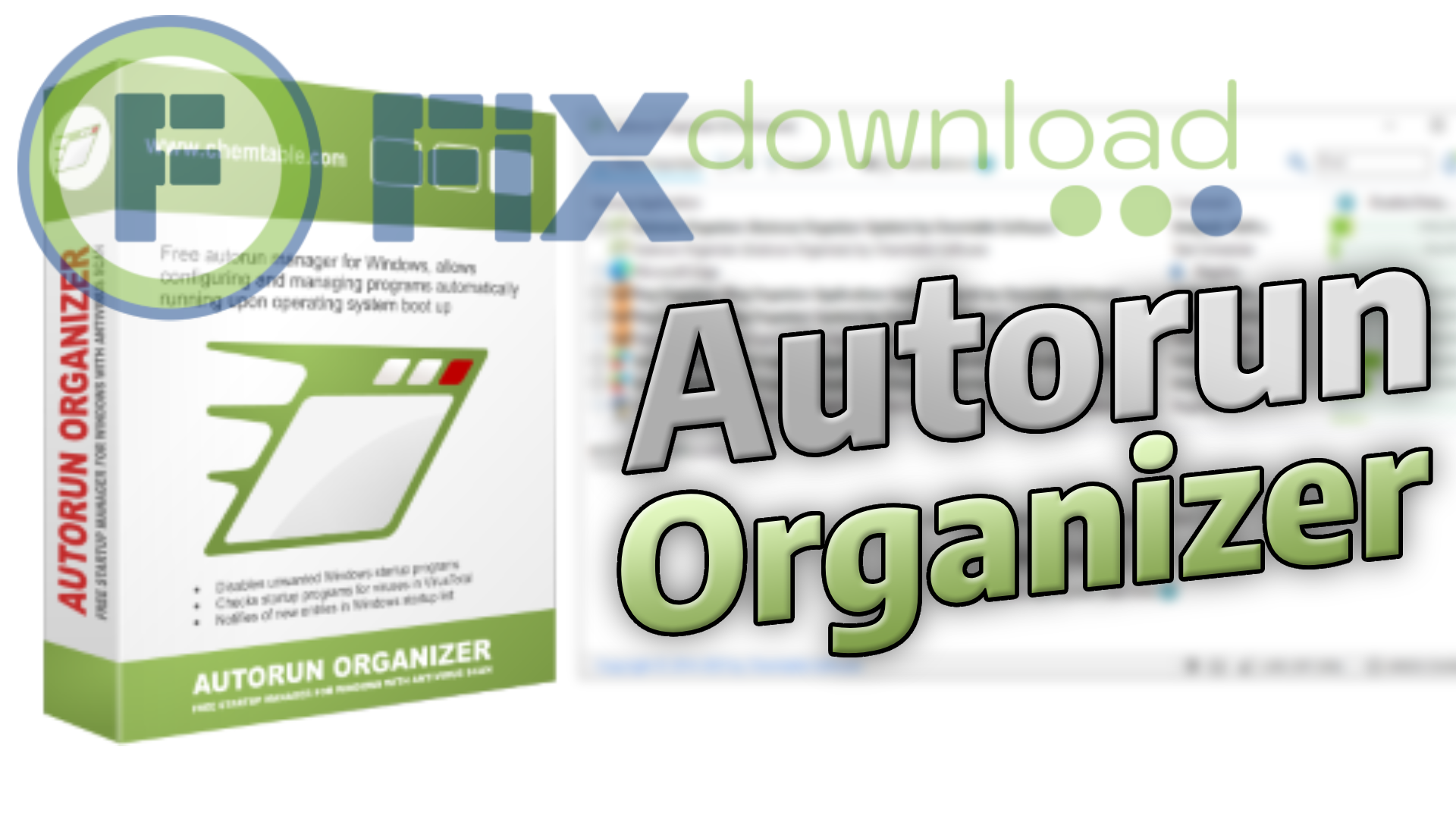 Cover image for the article about downloading and installing Autorun Organizer on Windows from FixDownload.com