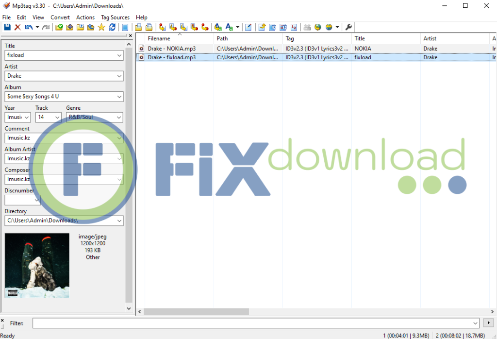 Main window of Mp3tag after launch