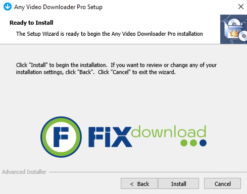 Welcome window of Any Video Downloader Pro installer on Windows