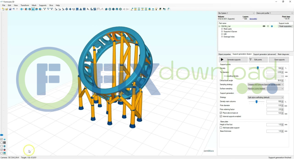 Main window of FormWare 3D after launch
