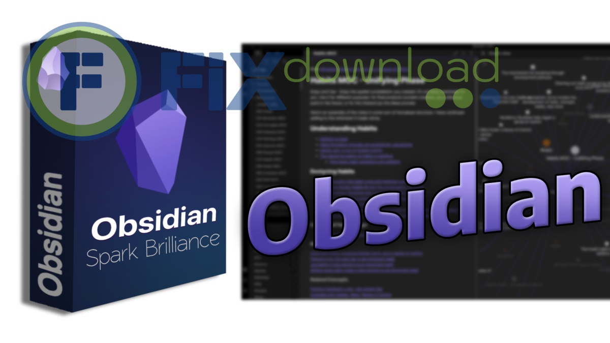 Cover image for the article about downloading and installing Obsidian on Windows from FixDownload.com
