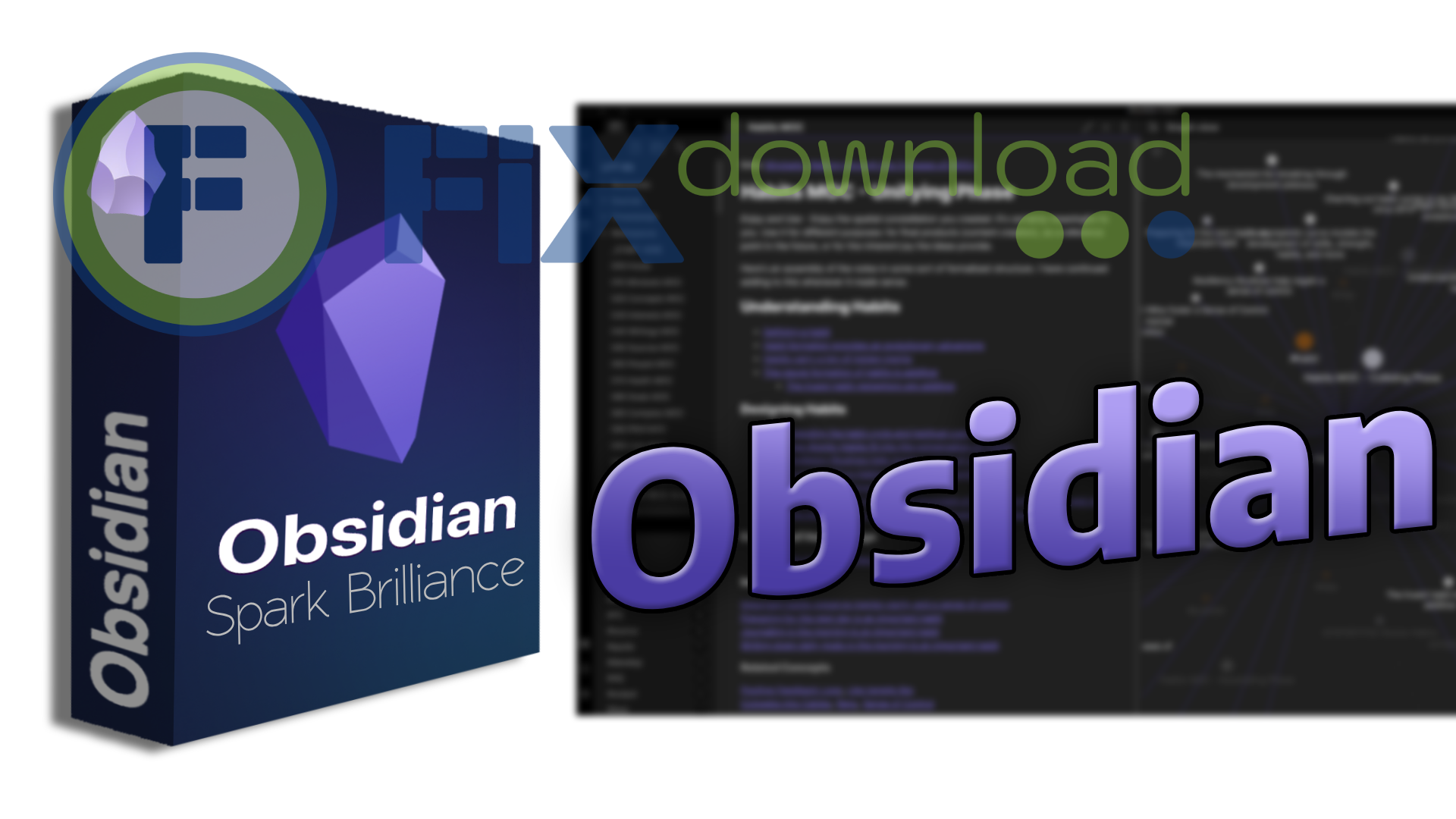 Cover image for the article about downloading and installing Obsidian on Windows from FixDownload.com