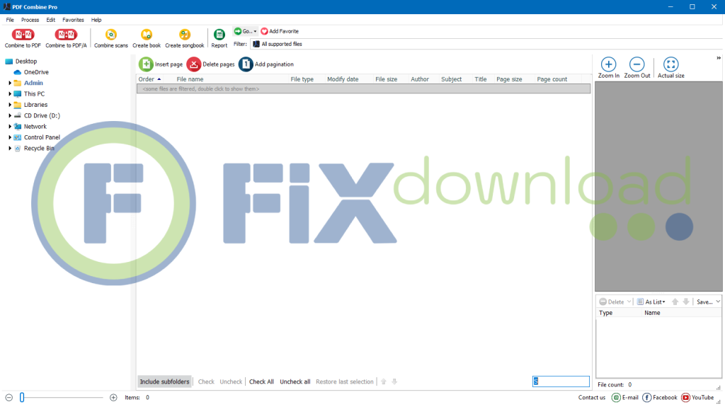Main window of CoolUtils PDF Combine Pro after launch