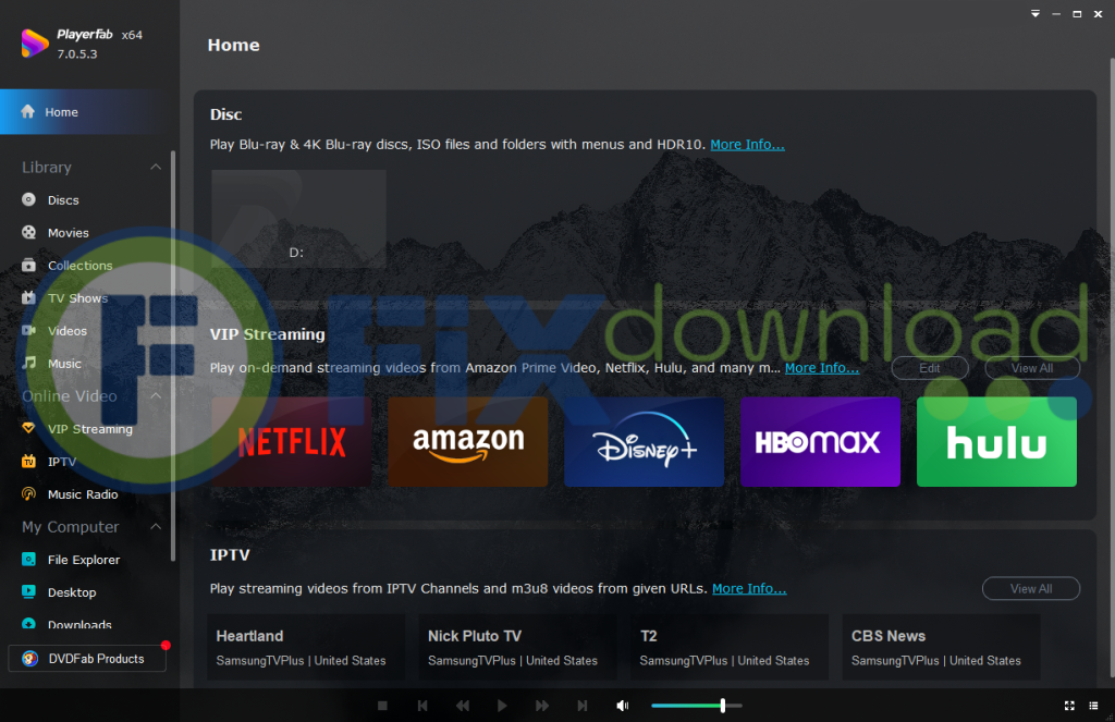 Main window of PlayerFab after launch