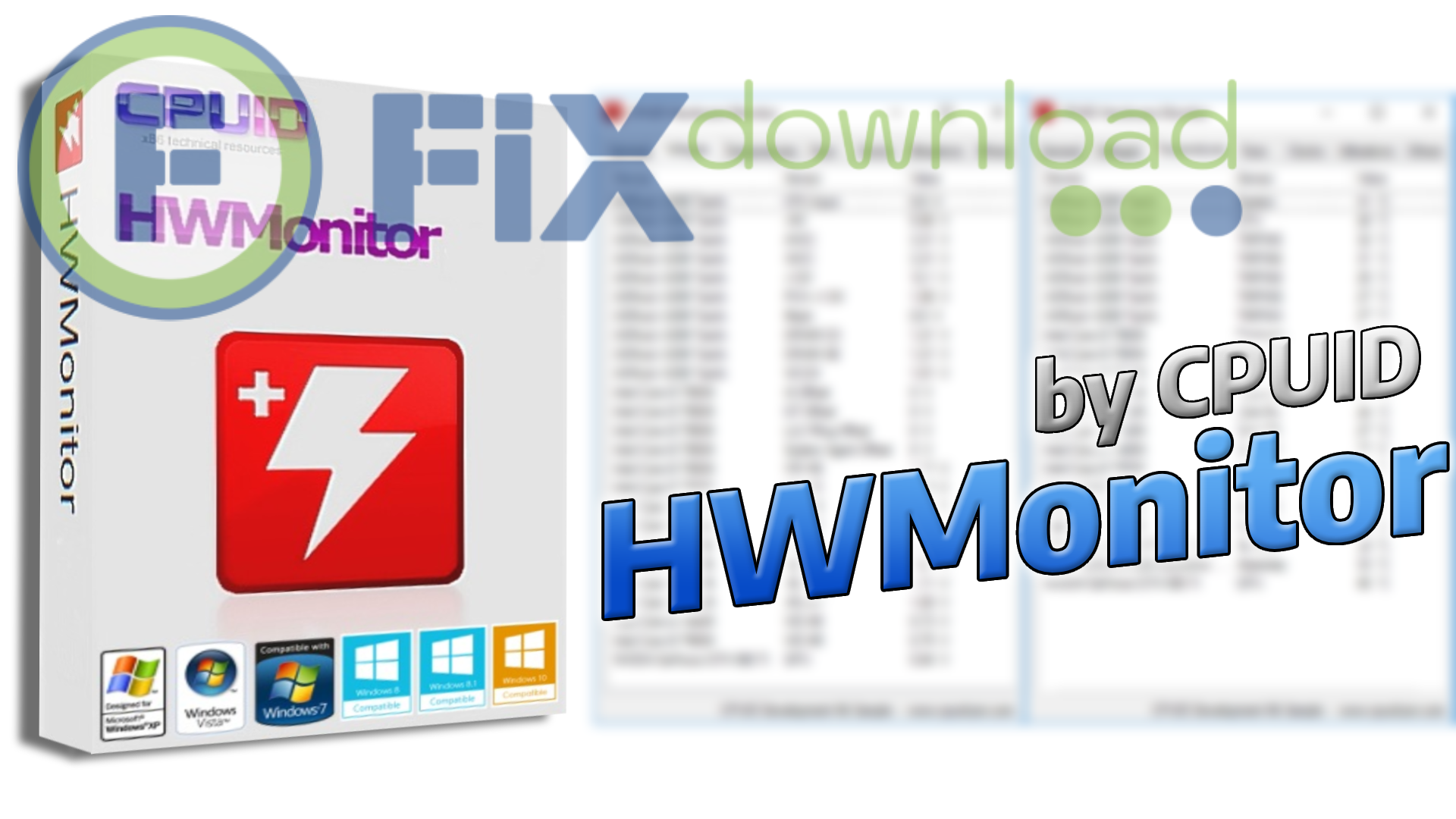 Cover image for the article about downloading and installing CPUID HWMonitorPro on Windows from FixDownload.com