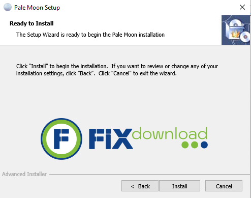 Welcome window of Pale Moon installer on Windows