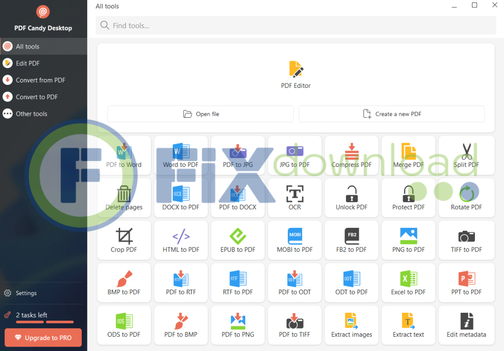 Main window of PDF Candy Desktop after launch