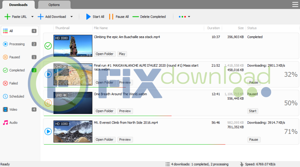 Main window of Tomabo MP4 Downloader Pro after launch