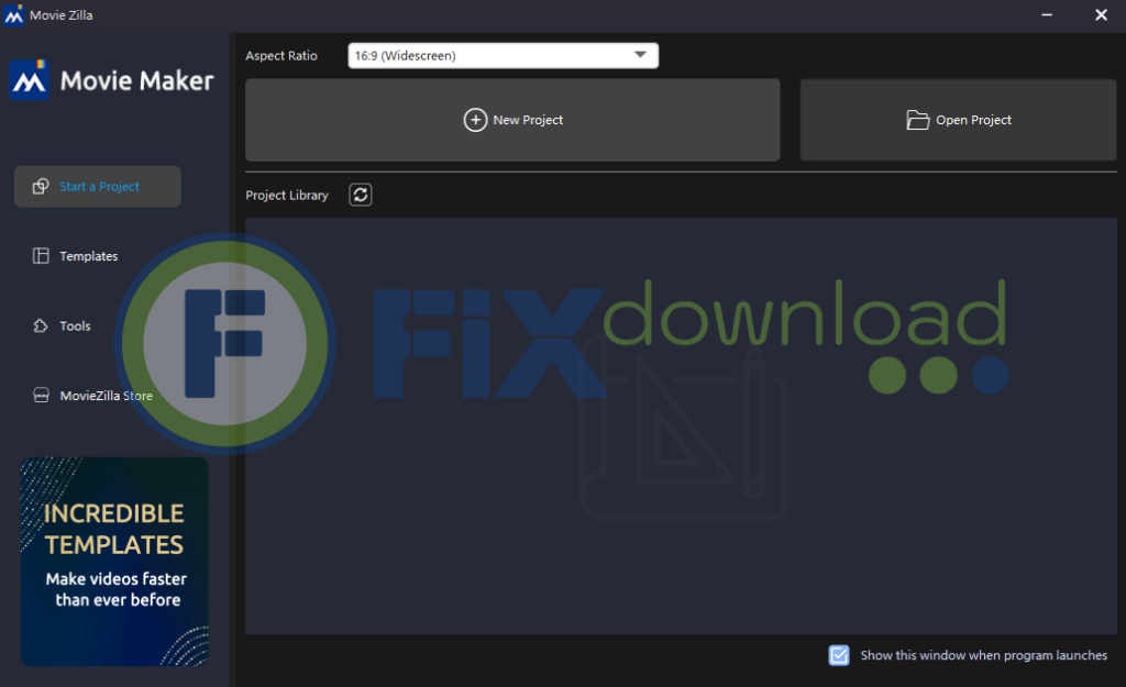 Main window of Windows Video Editor after launch