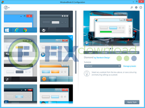 Main window of Stardock WindowBlind after launch